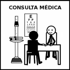 CONSULTA MÉDICA - Pictograma (blanco y negro)