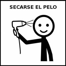 SECARSE EL PELO (MASCULINO) - Pictograma (blanco y negro)