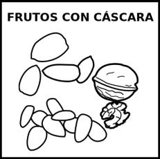 FRUTOS CON CÁSCARA - Pictograma (blanco y negro)