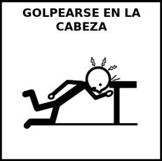 GOLPEARSE EN LA CABEZA - Pictograma (blanco y negro)